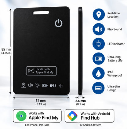 Smart Tracker Card + Wireless Charger | Compatible with Apple & Android