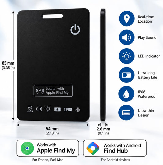Smart Tracker Card + Wireless Charger | Compatible with Apple & Android