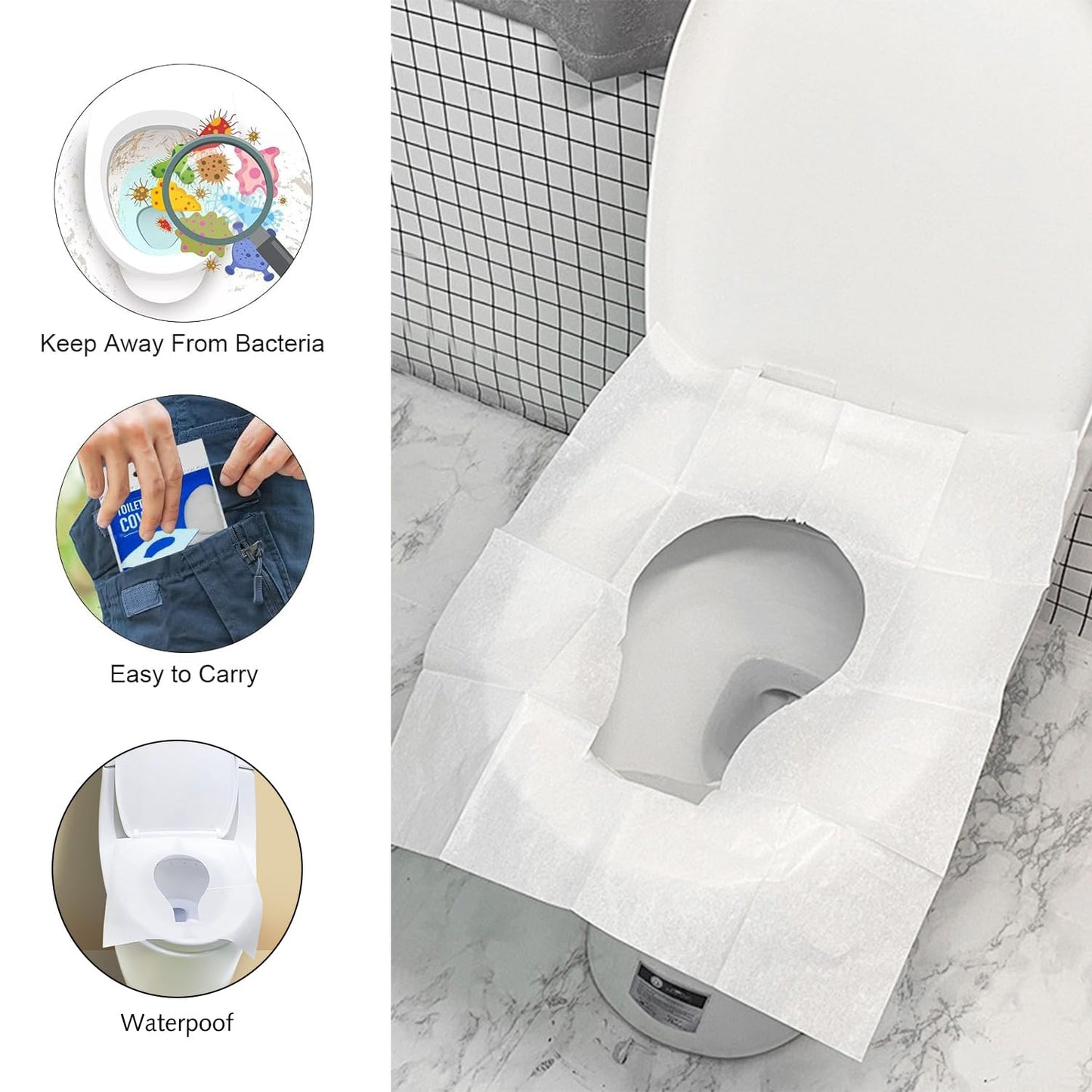 Disposable Toilet Seat Covers | Flushable & Portable *10
